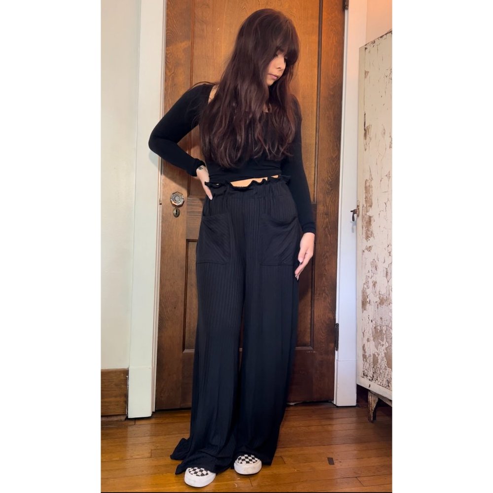 NWT FP Movement Blissed Out Wide Leg / Black - Picture 6 of 7